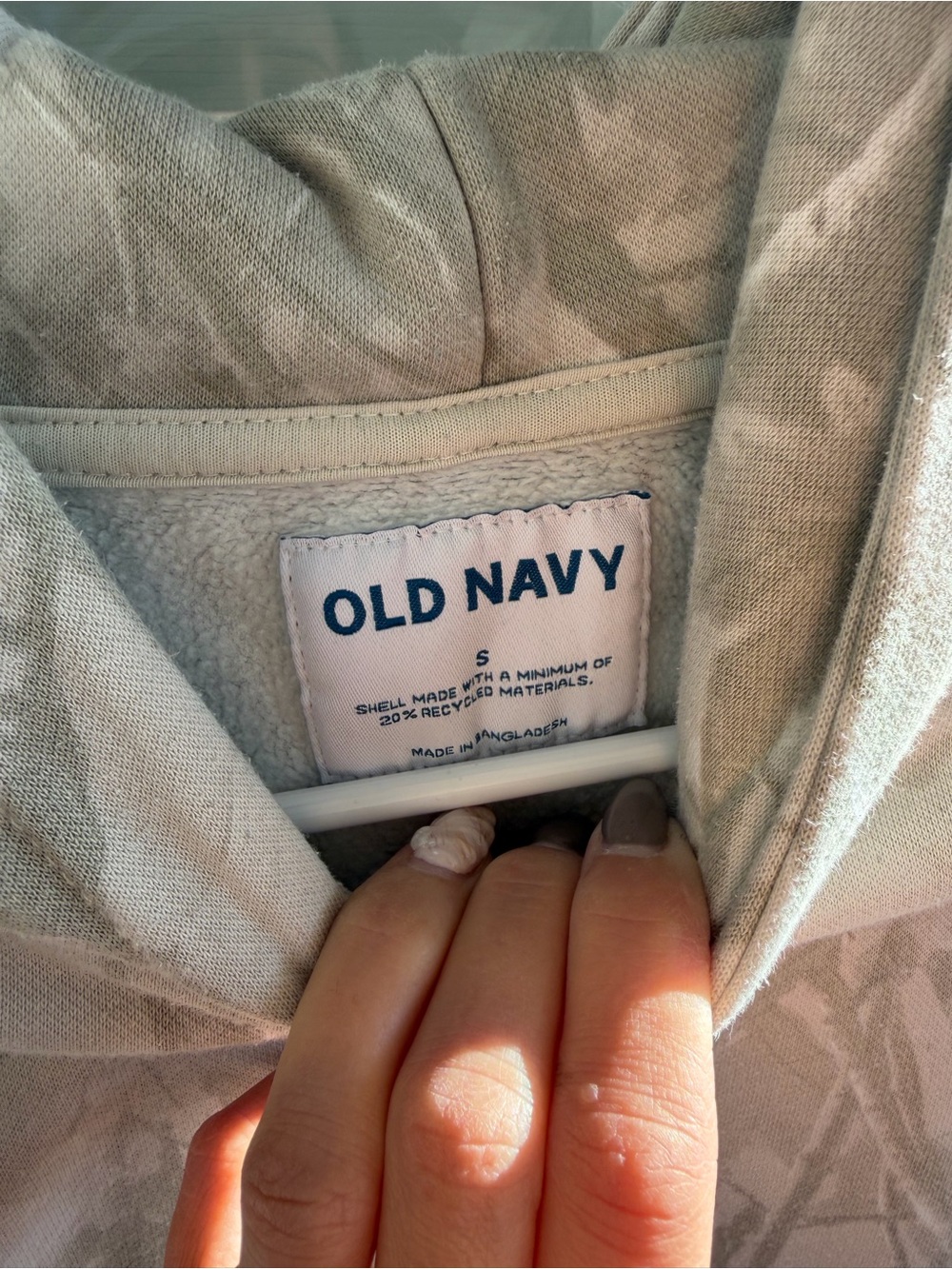 Old Navy Camo Hoodie Men’s Small Neutral Beige Lightweight Sweatshirt - Picture 3 of 3